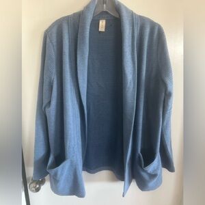 HUE Light Blue Open Front Cardigan